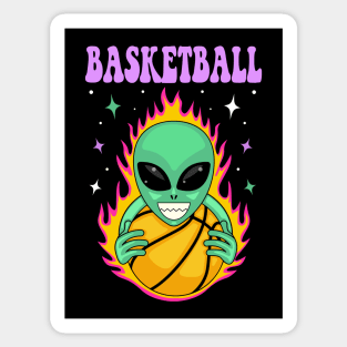 Alien basketball burning Sticker